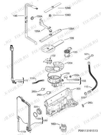 Взрыв-схема посудомоечной машины Electrolux ESL7315RO - Схема узла Hydraulic System 272